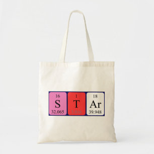 Periodieke de naamnaam van de ster canvas tas