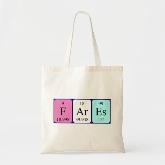 Periodieke de naamscanvas tas van de tarieven (Voorkant)