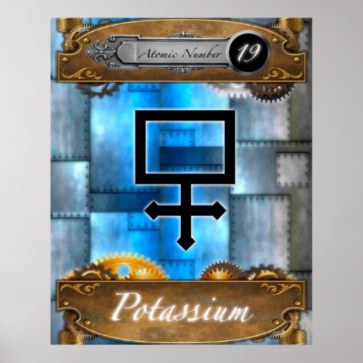 Periodieke Element Kalium atoom#19 Poster (Voorkant)