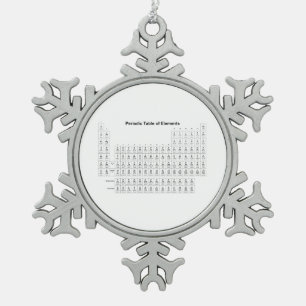 Periodieke Lijst van Elementen Chemistry Chart Sci Tin Sneeuwvlok Ornament