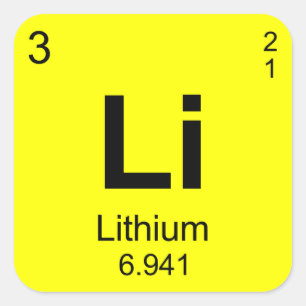 Periodieke Lijst van Elementen (Lithium) Vierkante Sticker