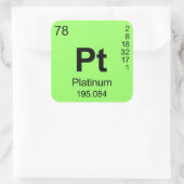 Periodieke Lijst van Elementen (Platinum) Vierkante Sticker (Tas)