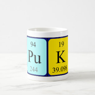 Periodieke mok van de Puk Naam
