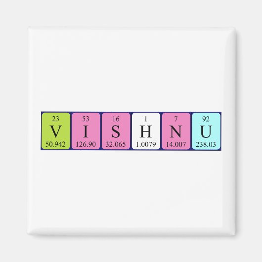 Periodieke naam magnet Vishnu Magneet (Voorkant)