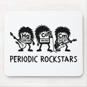 Periodieke Rocksterren Chemie Humor Muismat