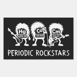 Periodieke Rocksterren Chemie Humor Rechthoekige Sticker