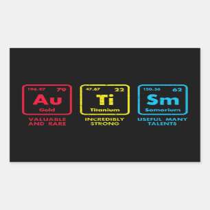 Periodieke tabel Autisme-bewustmakingselementen Rechthoekige Sticker