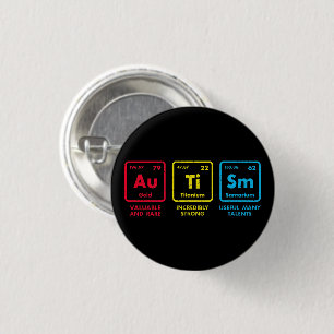 Periodieke tabel Autisme-bewustmakingselementen Ronde Button 3,2 Cm