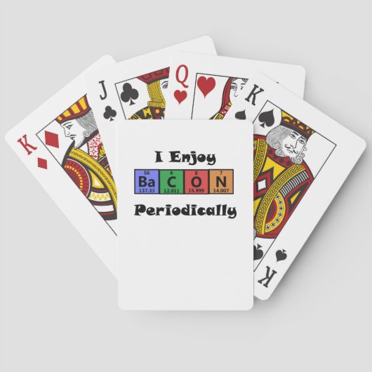 Periodieke Tabel Bacon Science Chemistry Funny Pokerkaarten (Achterkant)