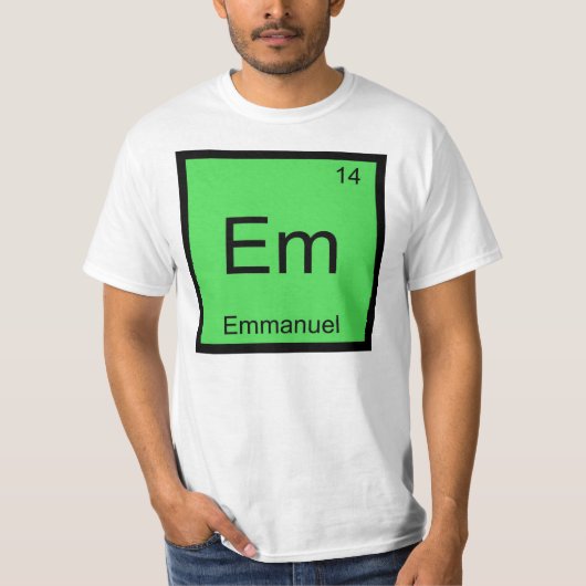 Periodieke Tabel Emmanuel Name Chemistry Element T-shirt (Voorkant)