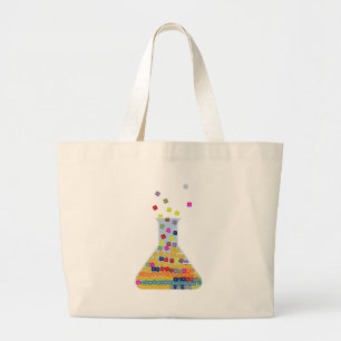 Periodieke tabel in een bekerglas grote tote bag