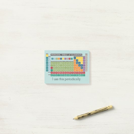 Periodieke tabel met elementen post-it® notes (Op bureau)