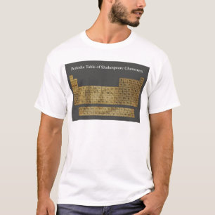 Periodieke tabel met Shakespeare-tekens T-shirt