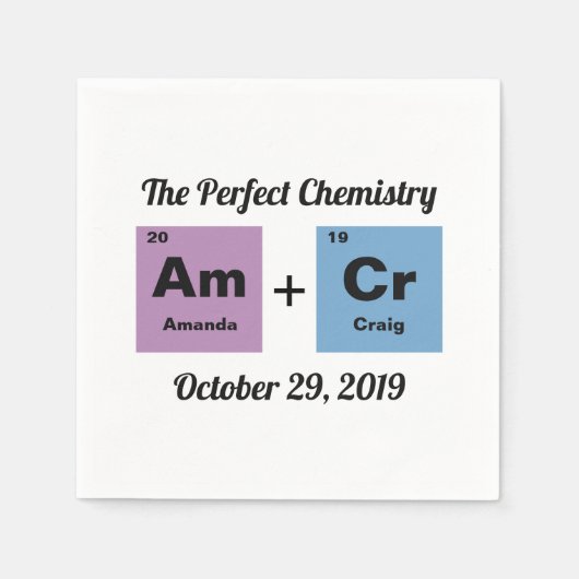 Periodieke tabel van de elementen bruiloft servet (Voorkant)