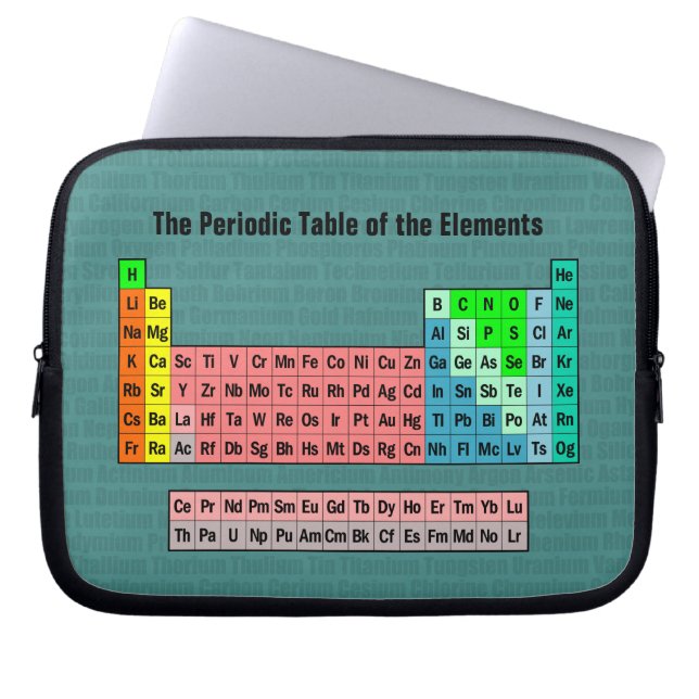 Periodieke tabel van de elementen laptop sleeve (Voorkant)