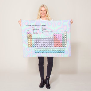 Periodieke tabel van de elementen, pasteliriscent fleece deken