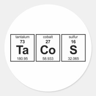 Periodieke TaCoS-tabel Ronde Sticker