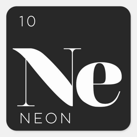 Periodieke Tafelelementen Sticker // Neon (Voorkant)