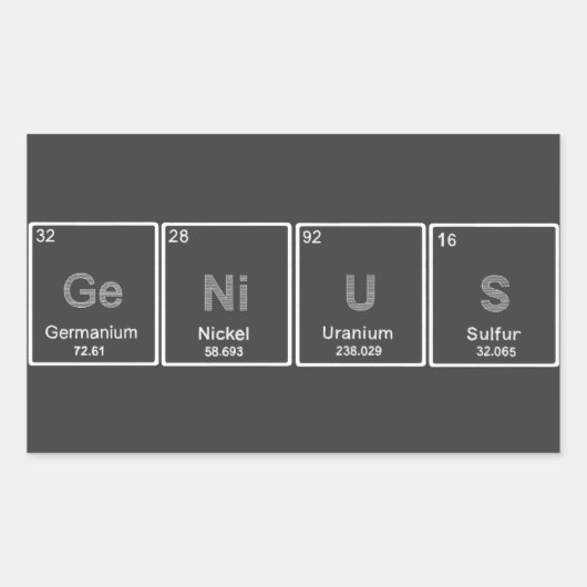 Periodieke TafelGeNiUS-sticker Rechthoekige Sticker (Voorkant)