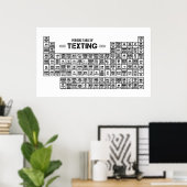 Periodieke Textieltabel (b&w) Poster (Thuiskantoor)