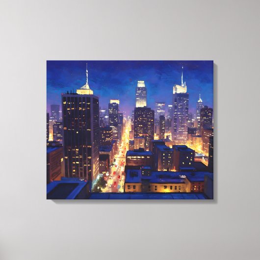 Peripheral Metropolis View Canvas Afdruk (Voorkant)