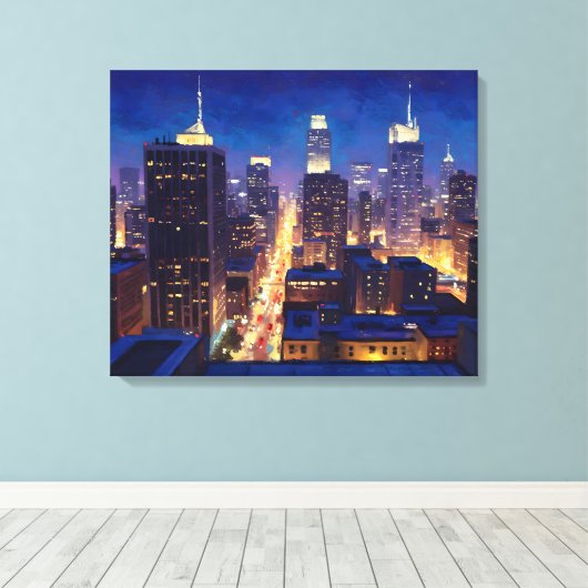 Peripheral Metropolis View Canvas Afdruk (Insitu (Houten vloer))