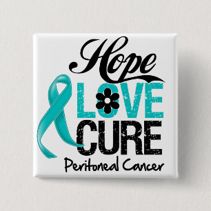Peritoneale kanker Hope Love Cure Vierkante Button 5,1 Cm