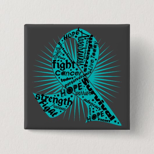 Peritoneale kanker - Krachtige slogans Vierkante Button 5,1 Cm (Voorkant)