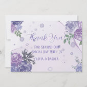 Périwinkel Peony violet Carte de remerciements d'e (Devant)