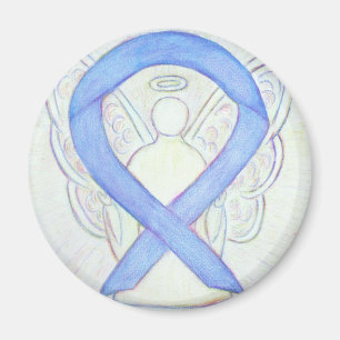 Periwinkle Awareness Ribbon Angel Art Magnets Magneet