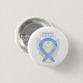 Periwinkle Awareness Ribbon Angel Custom Button (Voorkant /achterkant)