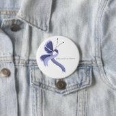Periwinkle Awareness Ribbon Butterfly Button (In situ)