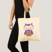 Periwinkle Awareness Ribbon Owl Tote Bag (Voorkant (product))