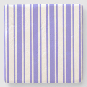 Periwinkle blauw en witte snoepjes strepen stenen onderzetter