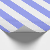 Periwinkle Blauw, Wit XL Stripes Patroon Cadeaupapier (Hoek)