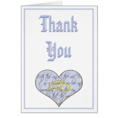 Périwinkle bleu Monogramme Mariage Vow Merci (Devant)