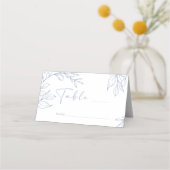 Periwinkle Bloem Eenvoudige Bruiloft Plaats Kaart (Voorkant)