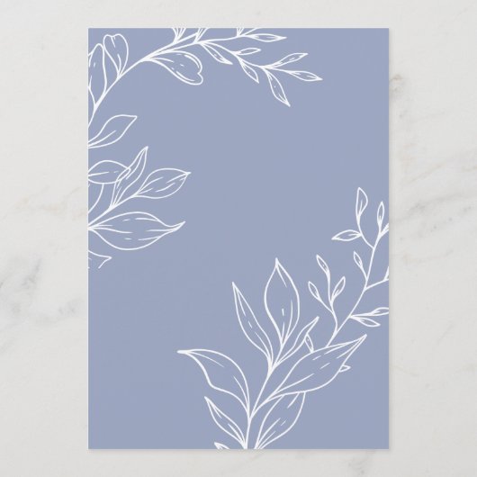 Periwinkle Bloemen Boho Bruiloft Menu (Achterkant)