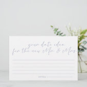 Periwinkle Bloemen Datum Nacht Idee Douche Spel Briefpapier (Staand voorkant)