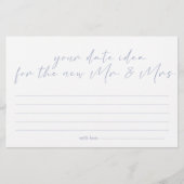 Periwinkle Bloemen Datum Nacht Idee Douche Spel Briefpapier (Voorkant)