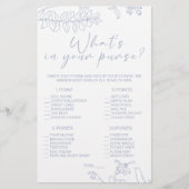 Periwinkle Bloemen Spel Whats In Uw Tas Flyer (Voorkant)