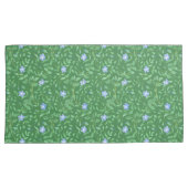 Periwinkle bloemmotief op donkergroen Kussensloop (Voorkant-Rechts)