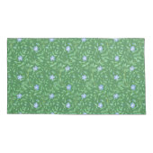 Periwinkle bloemmotief op donkergroen Kussensloop (Achterkant-Links)