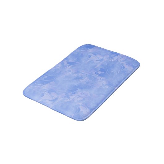 Periwinkle Blue Abstract Feather Pattern Badmat (Gekanteld)