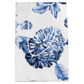 Periwinkle Blue  Botanical Floral Toile Medium Cadeauzakje (Voorkant)