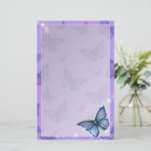 Periwinkle Blue Butterfly Fantasy Art Briefpapier (Staand voorkant)
