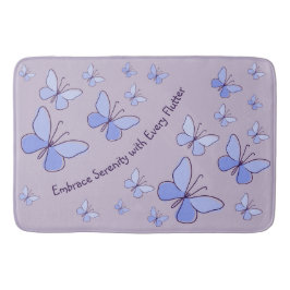Periwinkle Blue Butterfly Flutter Lavendel Grijs Badmat