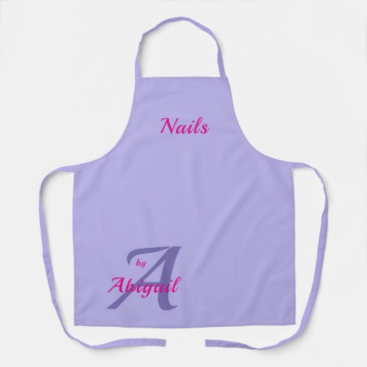 Periwinkle Blue Chic Nails op "Jouw naam" Schort (Voorkant)