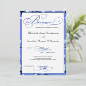 Periwinkle Blue Christelijk Wedding Invitation Kaart (Staand voorkant)