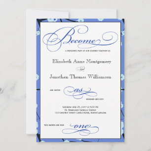 Periwinkle Blue Christelijk Wedding Invitation Kaart